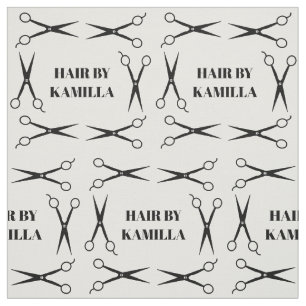Black Scissor Frame Hair Stylist Add Name Fabric