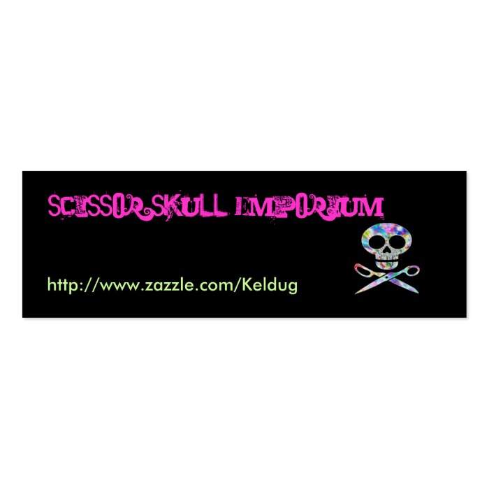 Black Scissor Skull Profile Card Business Cards