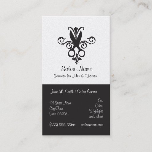 Customizable Black Scissors Business Cards