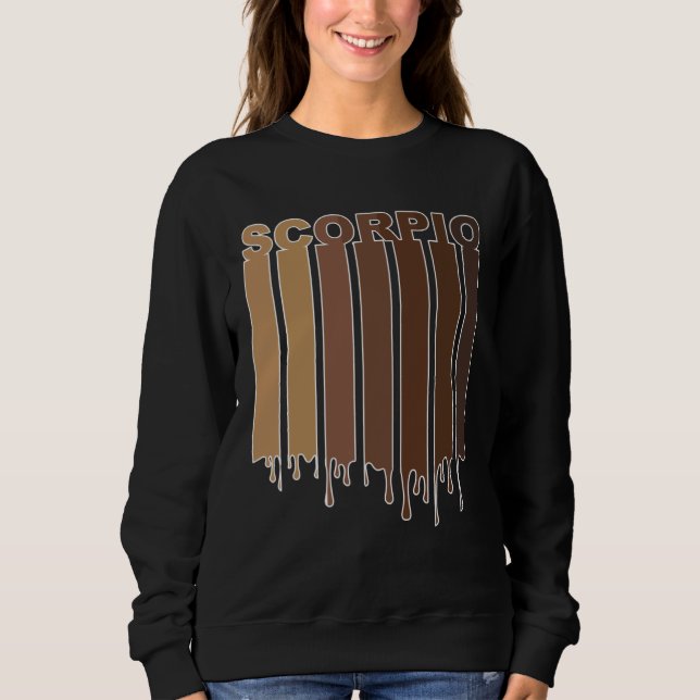 Black Scorpio Zodiac Sign African American Scorpio Sweatshirt (Front)