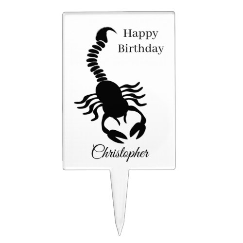 Black Scorpion Design Cake Topper