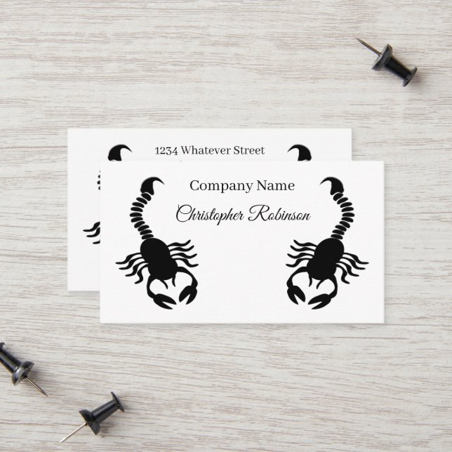 Black Scorpion Design Calling Card (Front/Back In Situ)