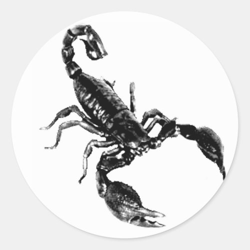 Black Scorpion on white sticker