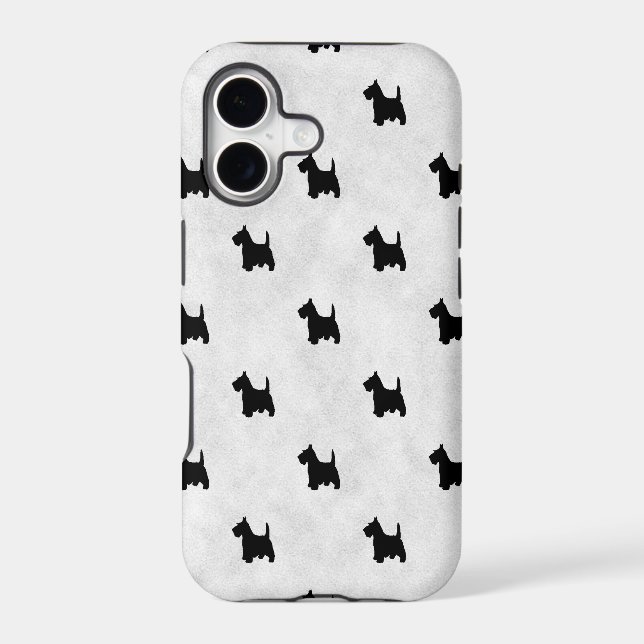 Black Scottie Dogs Tile Pattern Iphone Case (Back)