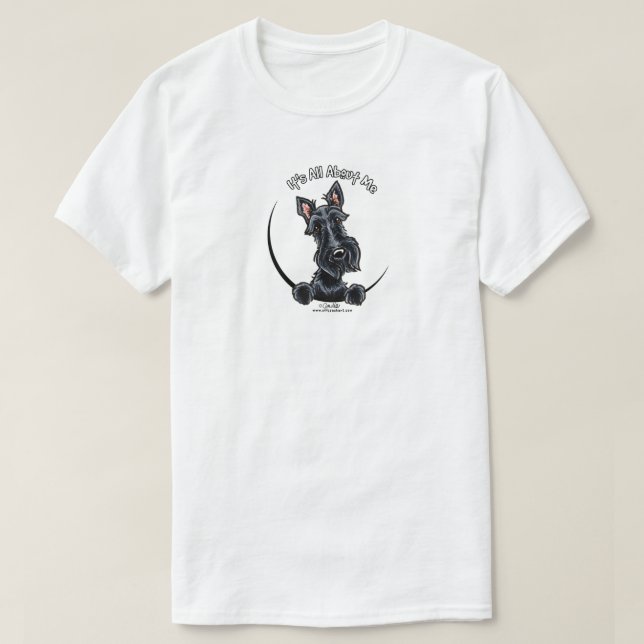 Black Scottie Its All About Me T-Shirt (Design Front)