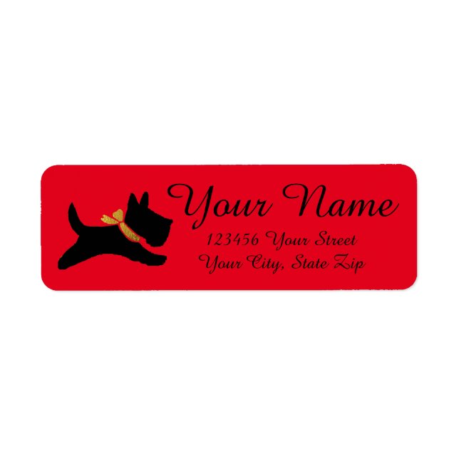 Black Scottie Label (Front)