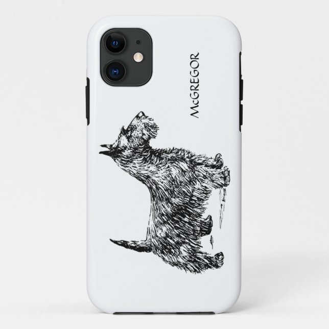 Black Scottie Scottish Terrier Dog Breed Custom Case-Mate iPhone Case (Back)