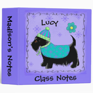 Black Scottie Terrier Dog Name Personalized Album 3 Ring Binder