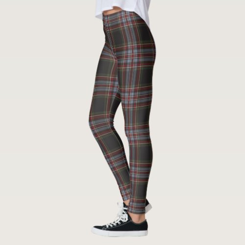 Black Scottish Tartan Plaid Pattern Leggings