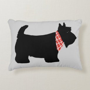 Black Scottish Terrier Dog Accent Pillow
