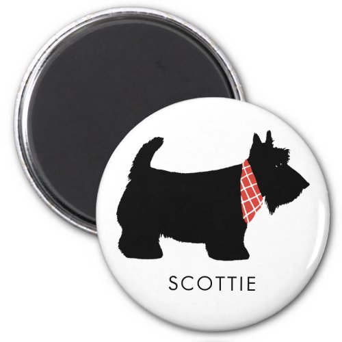 Black Scottish Terrier Dog Add Name Magnet