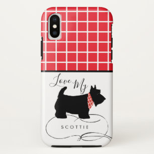 Black Scottish Terrier Dog Love My Scottie iPhone X Case