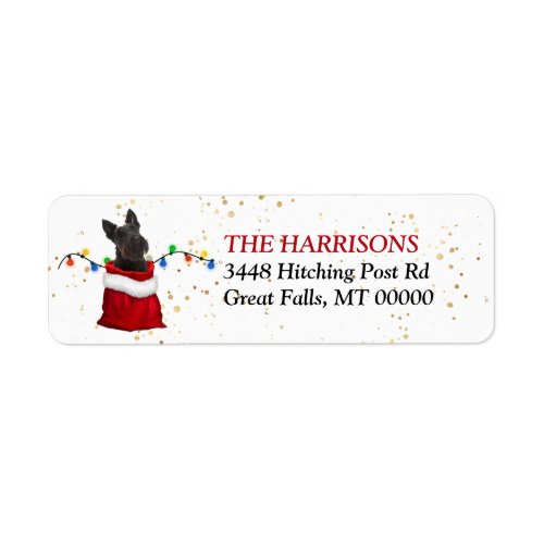 Black Scottish Terrier Gift Return Address Label