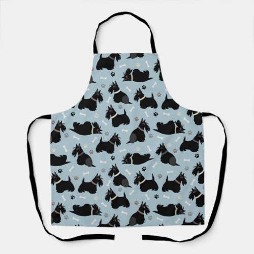 Black Scottish Terrier Paws and Bones Apron