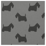 Black Scottish Terrier Silhouettes Scottie Dogs Fabric