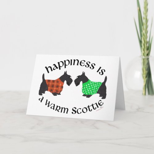 Black Scottish Terriers Happiness Holiday Card