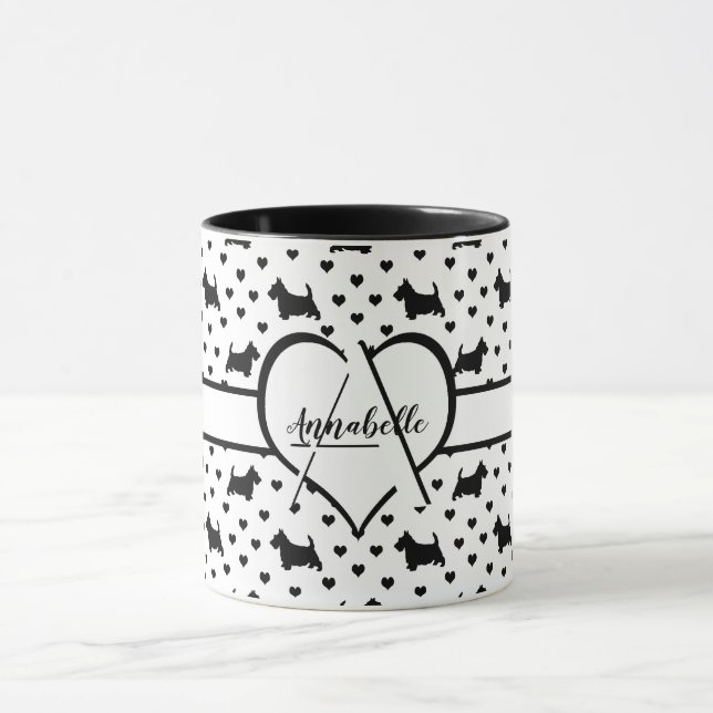Black Scottish Terriers (Scottie Dogs) - White Mug (Center)