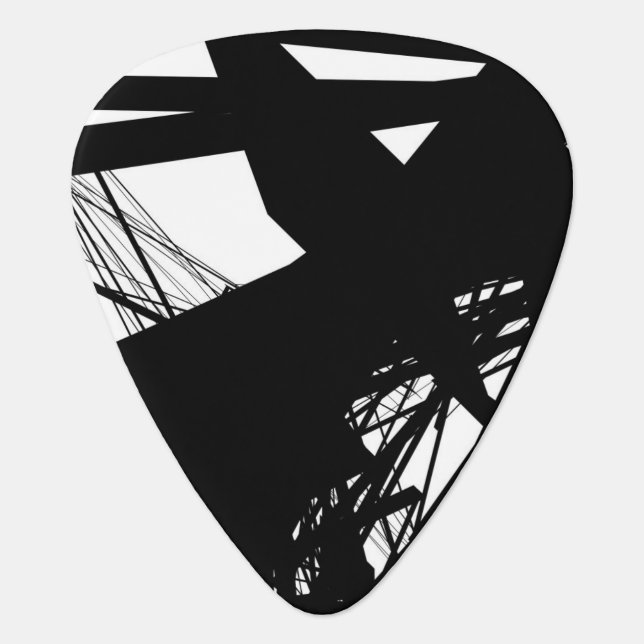 Black Scratch Line Pattern Guitar Picks (Front)