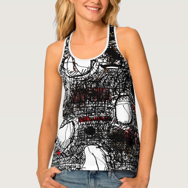 Black Scribble&White Tank Top (Front)