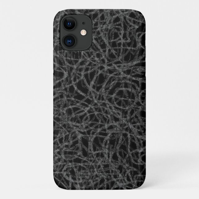 Black scribbled lines pattern Case-Mate iPhone case (Back)