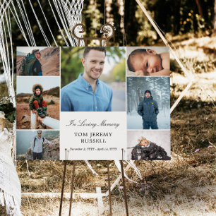 Black Script 7 Photo Collage In Loving Memory Foam Board