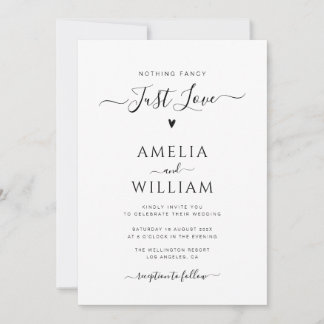 black script all in one wedding Invitation