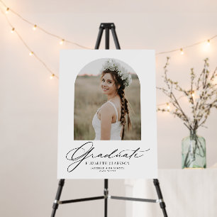 Black Script Arch Photo Graduation Party Welcome Foam Board
