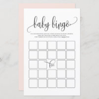 Black Script Baby Bingo Shower Game