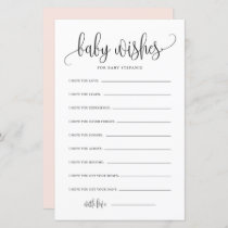 Black Script Baby Well Wishes Baby Shower Card