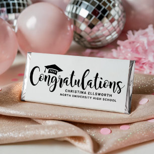 Black Script Congratulations Graduate Hershey Bar Favors