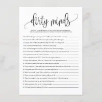 Script Dirty Minds Game Card Dirty Riddles Bachelorette 