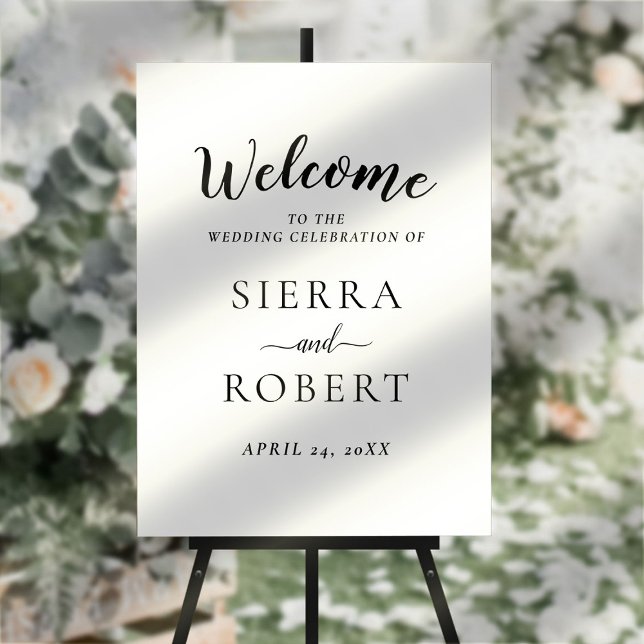 Black Script Elegant Wedding Welcome Sign (Creator Uploaded)