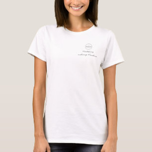 Black Script Employee Name Business Logo Makeup T-Shirt