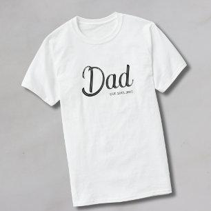 Black Script Established Dad T-Shirt