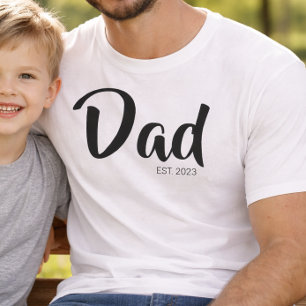 Black Script Established Dad T-Shirt