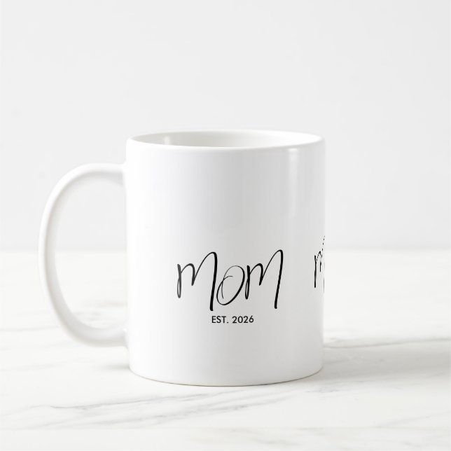 Black Script Established Mom Coffee Mug (Left)