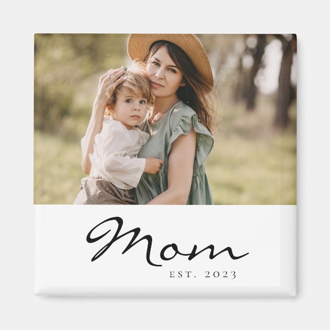 Black Script Established Mom Magnet (Front)