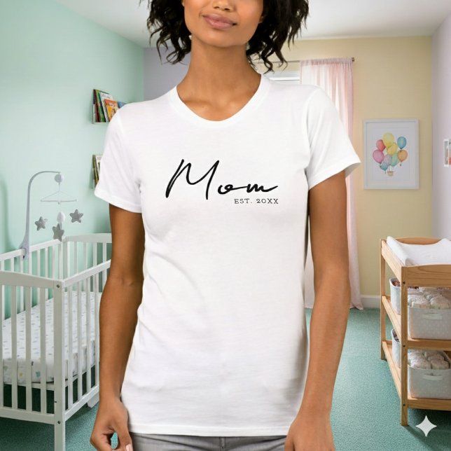 Black Script Established Mom T-Shirt (Creator Uploaded)