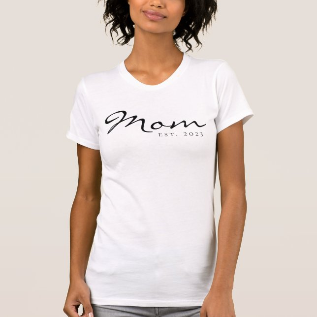 Black Script Established Mom T-Shirt (Front)