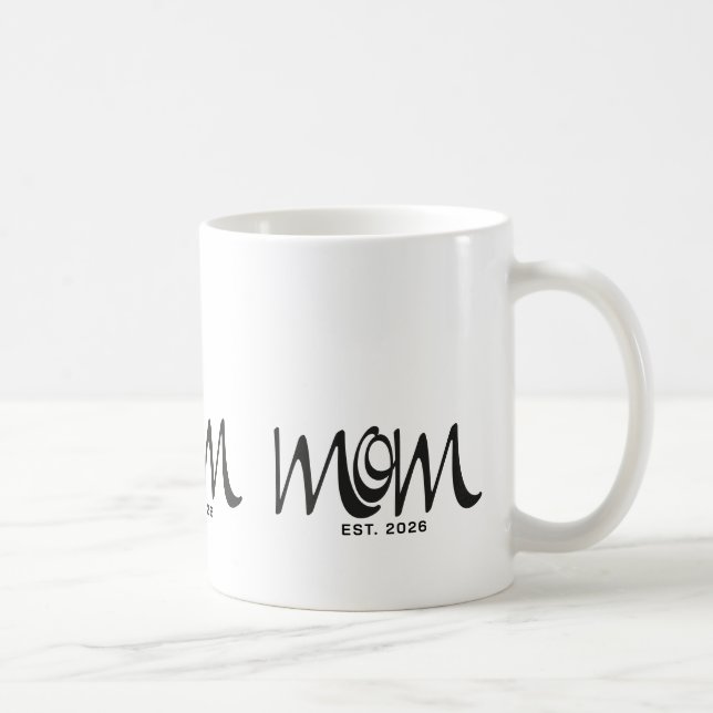 Black Script Established Mom T-Shirt Coffee Mug (Right)