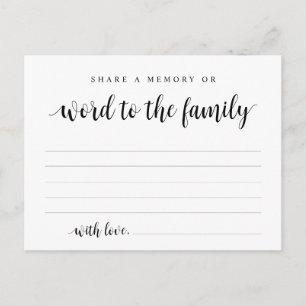 Black Script, Funeral Service, Share a memory Card