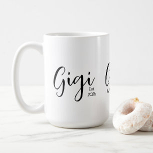Black Script Gigi Established  Coffee Mug
