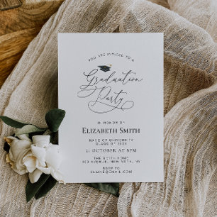 black script graduation party invitation