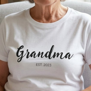 Black Script Grandma Established T-Shirt