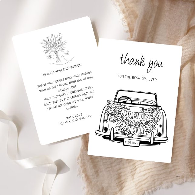 Black Script Handdrawn Simple Wedding Vow Renewal  Thank You Card (Creator Uploaded)