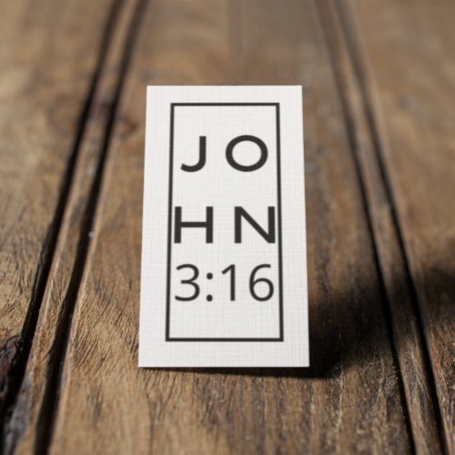 Black Script John 316 Gospel Tract Business Card