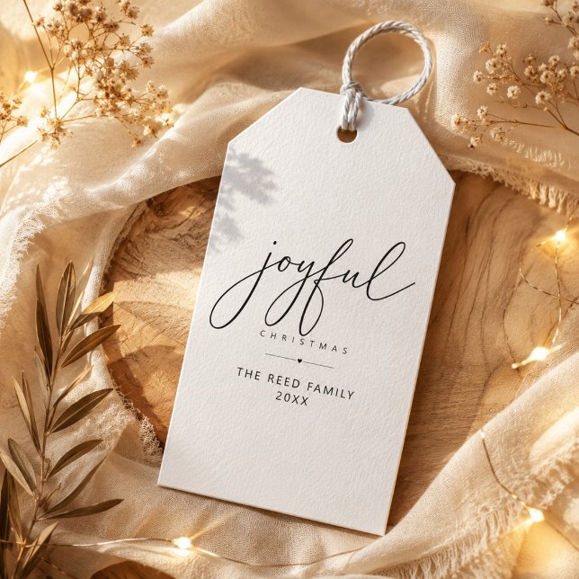 Black Script Joyful Christmas  Gift Tags (Creator Uploaded)