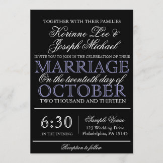 Black Script Modern Wedding Invitation