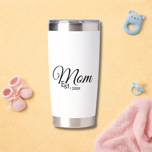 Black Script Mom Established New Mom Gift Insulated Tumbler