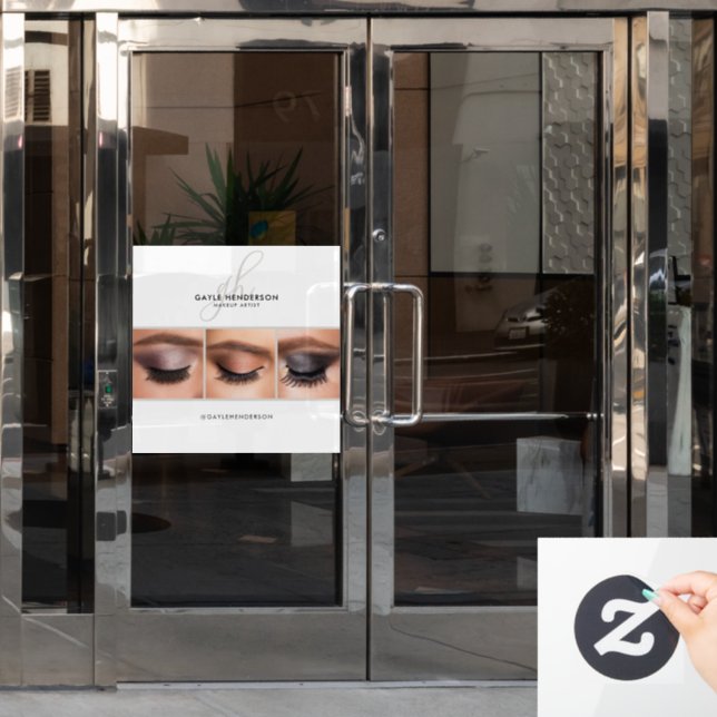 Black Script Name Logo Photo Lashes Studio Window Cling (Office Door)